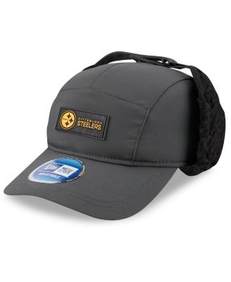 New Era - Men's Charcoal Pittsburgh Steelers 2025 Sideline Cold Weather Runner Dog Ear Adjustable Hat