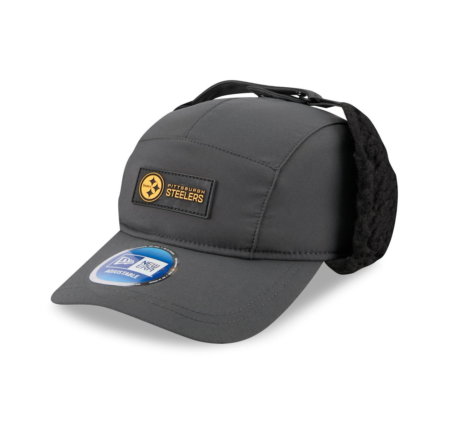 Men's Charcoal Pittsburgh Steelers 2025 Sideline Cold Weather Runner Dog Ear Adjustable Hat