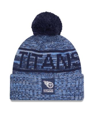 New Era - Men's Light Blue Tennessee Titans 2025 Sideline Cold Weather Cuffed Pom with Knit Hat