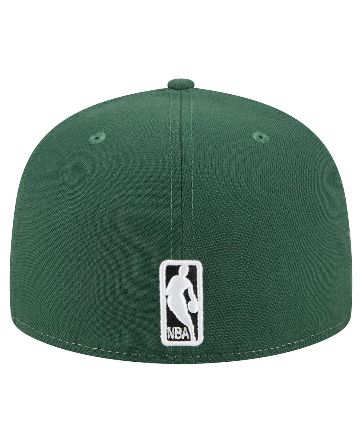 New Era Men's White/Hunter Green Milwaukee Bucks Repeat 59Fifty Fitted Hat
