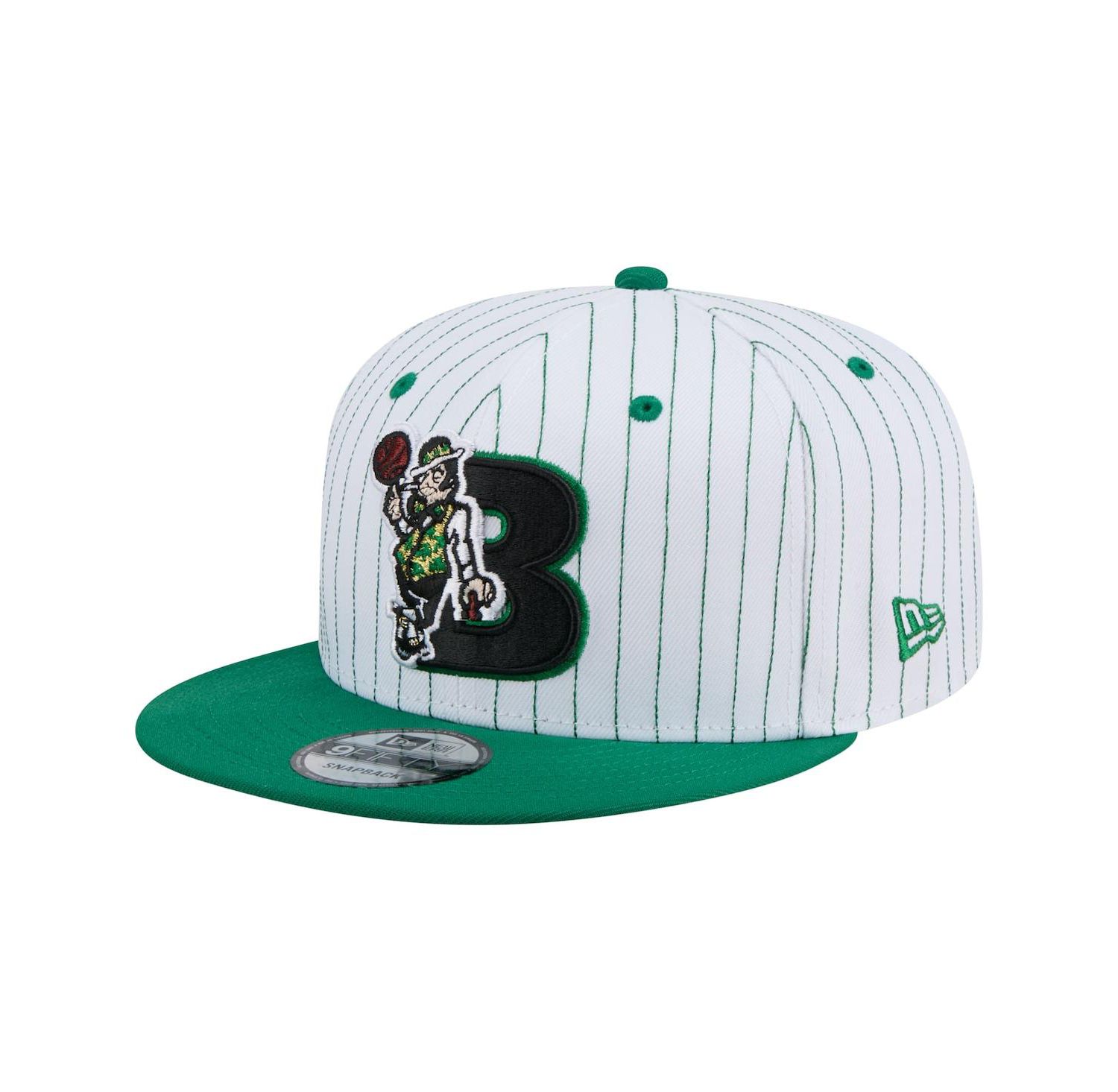 Men's White Boston Celtics Deceptor Pinstripe 9FIFTY Snapback Hat