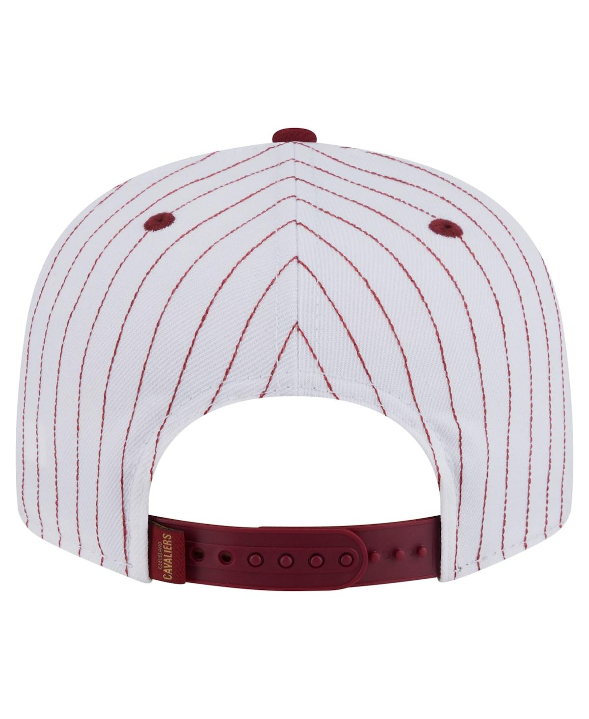 New Era Men's White Cleveland Cavaliers Deceptor Pinstripe 9FIFTY Snapback Hat