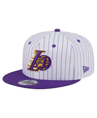 Men's White Los Angeles Lakers Deceptor Pinstripe 9FIFTY Snapback Hat