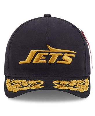 x Alpha Men's Industries Black New York Jets A-Frame 9FORTY Adjustable Hat