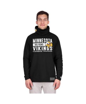 Men's Black Minnesota Vikings Functional Fandom Balaclava Helmet Stripe Tri-Blend Hoodie