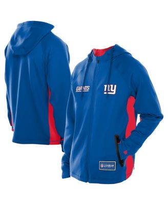 New Era - Men's Royal New York Giants Combine Authentic Raglan Scuba Full-Zip Hoodie