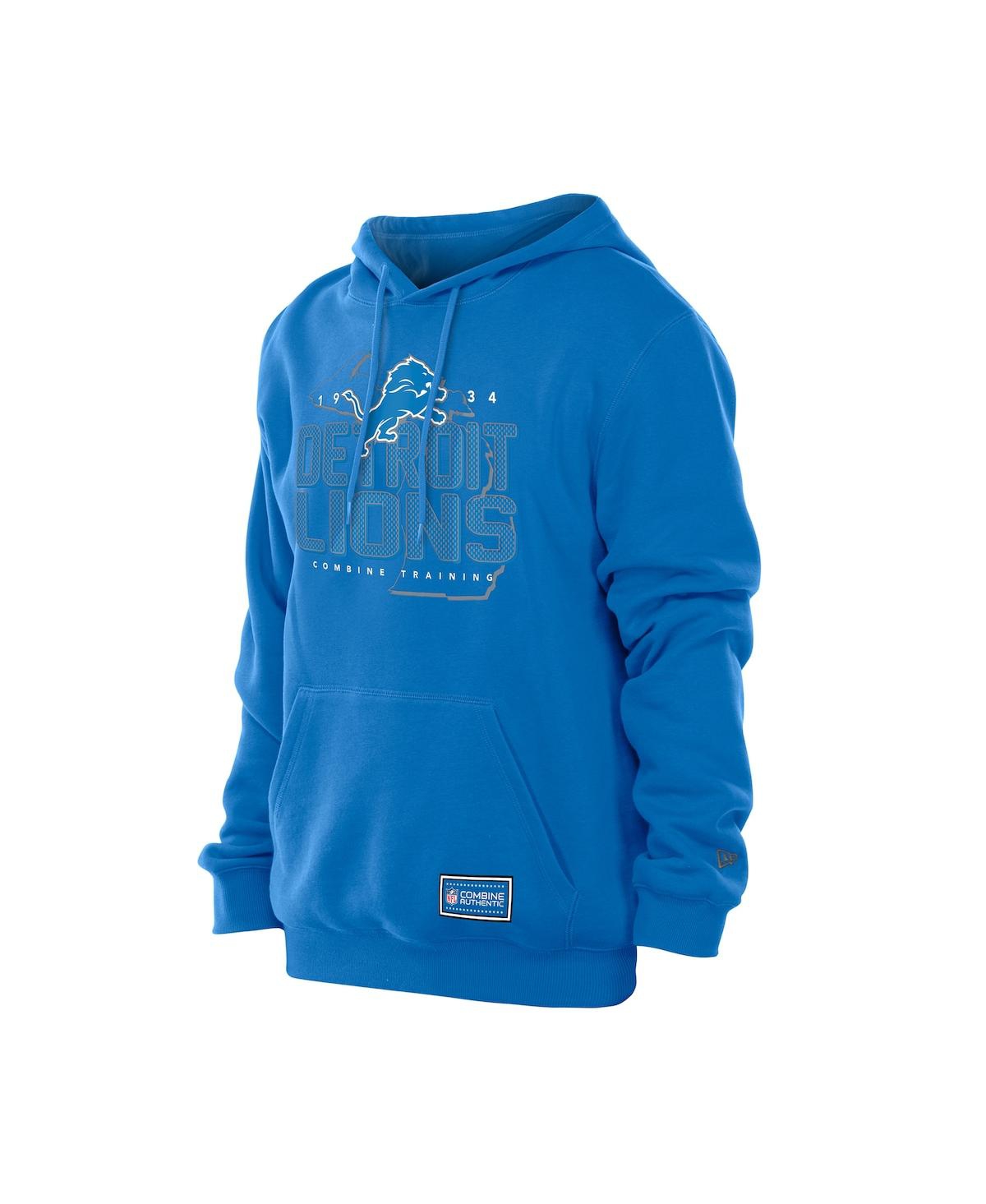 New Era Men's Blue Detroit Lions Combine Authentic Local State Throwback Hoodie
