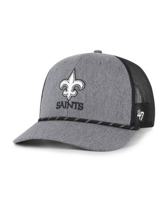 '47 Brand - Men's Heather Charcoal New Orleans Saints Carbon Rope Trucker Adjustable Hat