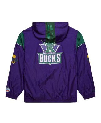 Men's and Women's Purple Milwaukee Bucks Hardwood Classics Team OG 3.0 Anorak Half-Zip Windbreaker Jacket