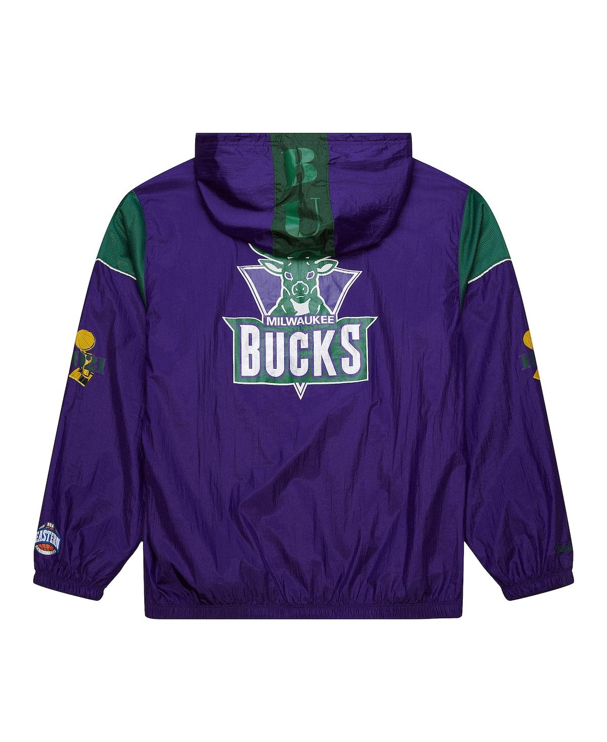 Mitchell & Ness Men's And Women's Purple Milwaukee Bucks Hardwood Classics Team Og 3.0 Anorak Half-zip Windbreaker J In Purple