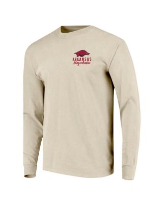 Men's Natural Arkansas Razorbacks Comfort Colors Mascot Overlay Long Sleeve T-Shirt