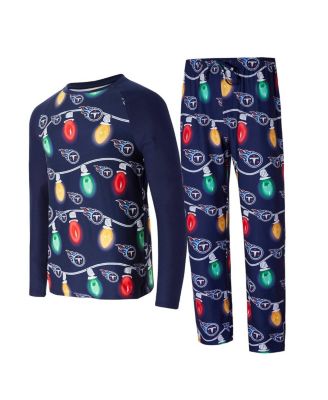 Concepts Sport - Men's Navy Tennessee Titans Garland Knit Raglan Long Sleeve Top and Pants Set
