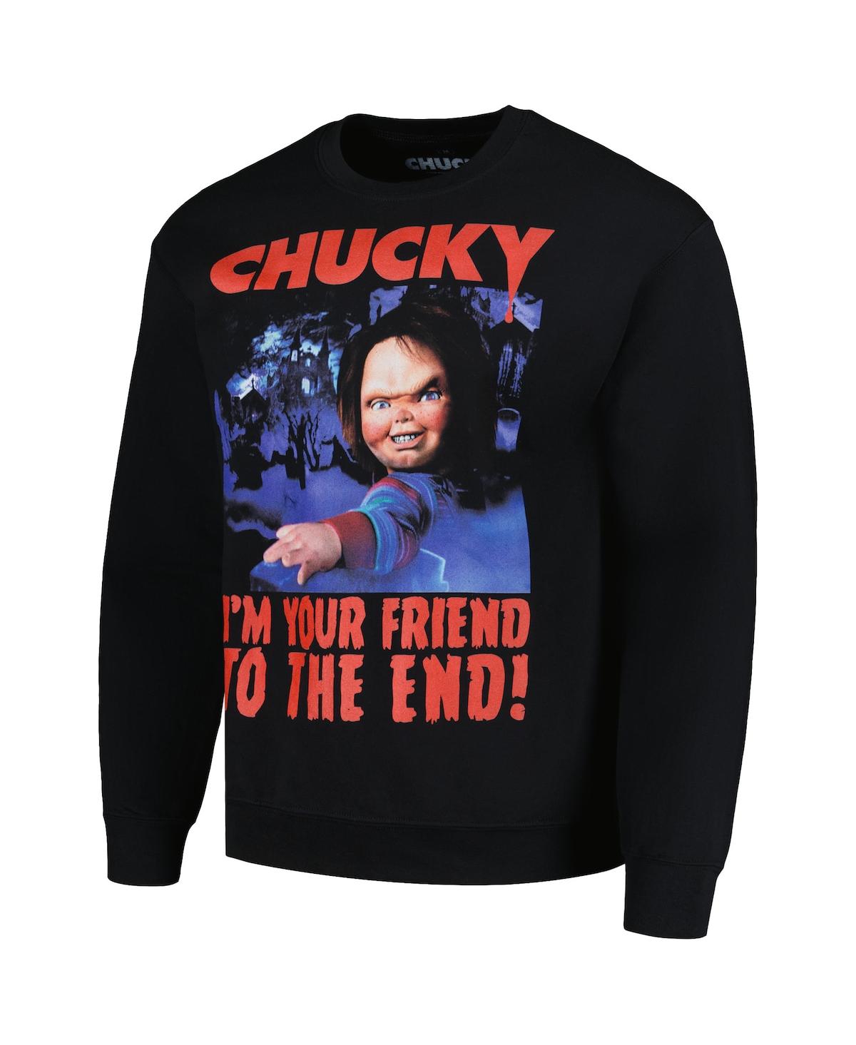 Ripple Junction Men's And Women's Black Chucky Graphic Fleece Sweatshirt In Black