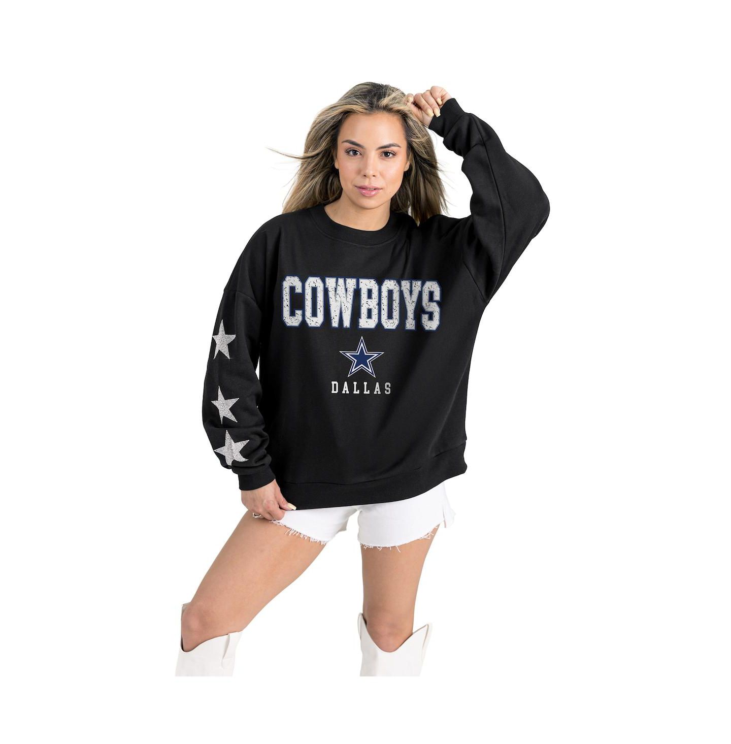 Женская толстовка Gameday Couture Black Dallas Cowboys Velocity Relaxed Rhinestone Pullover — фото 2