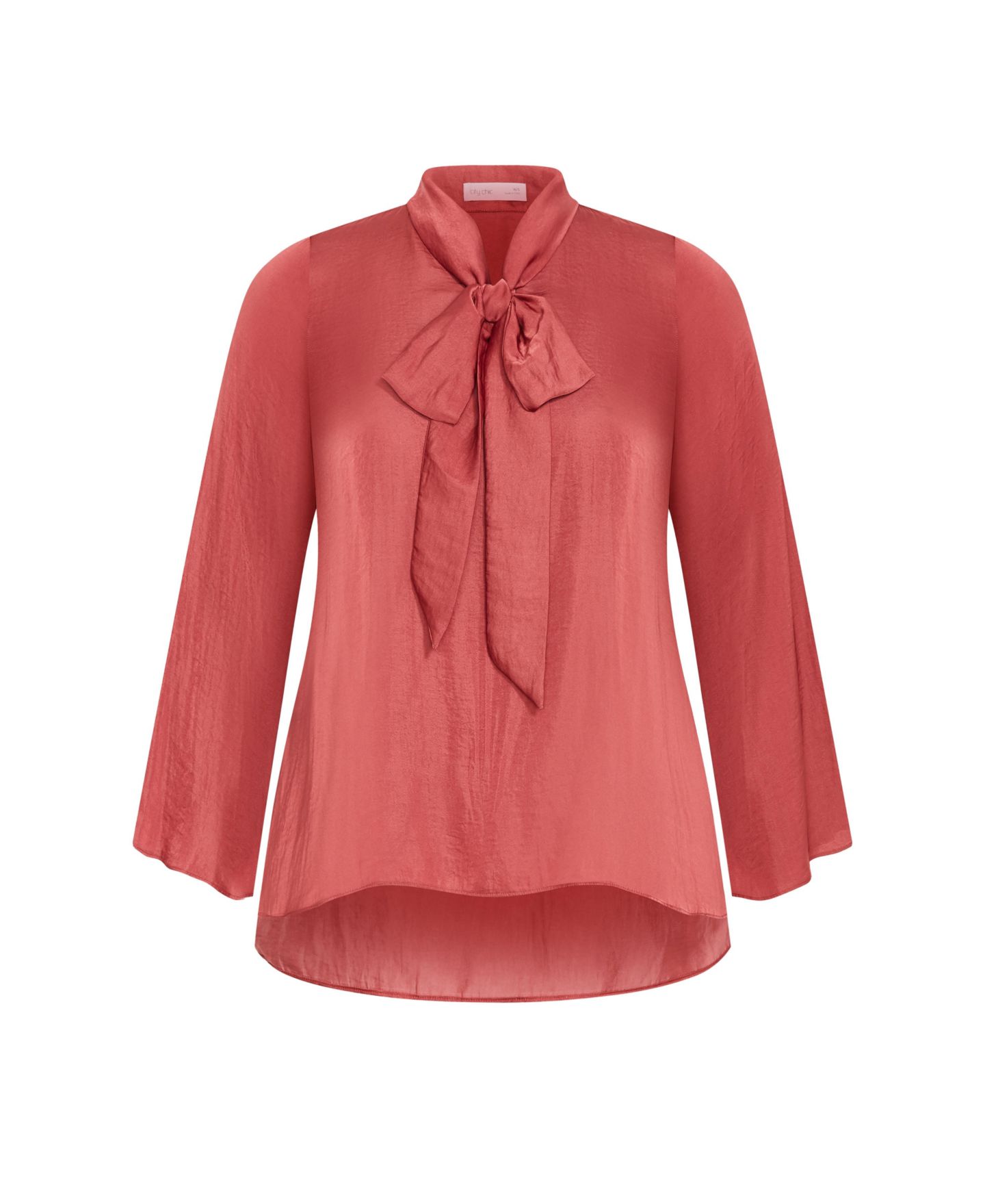 Женский топ CITY CHIC Plus Size Mahalia Neck Tie, цвет: Глубокий розовый — фото 2