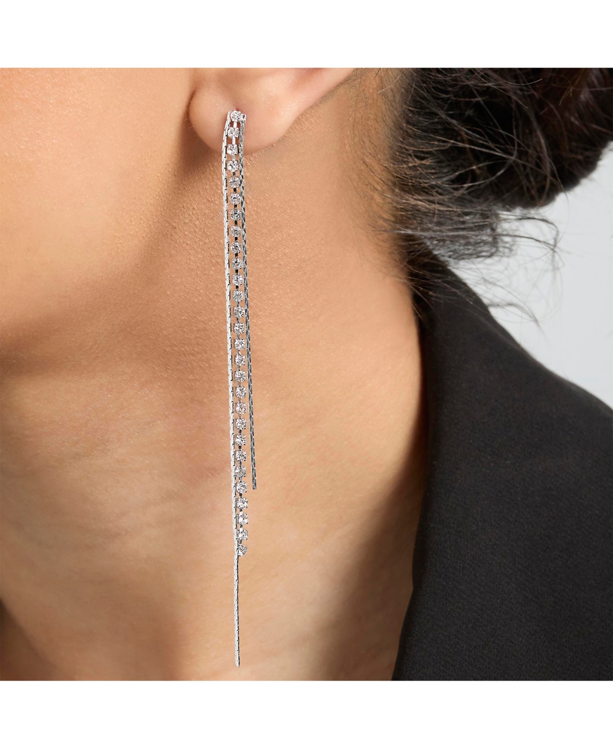 BCBGeneration Chain Fringe Long Drop Earrings