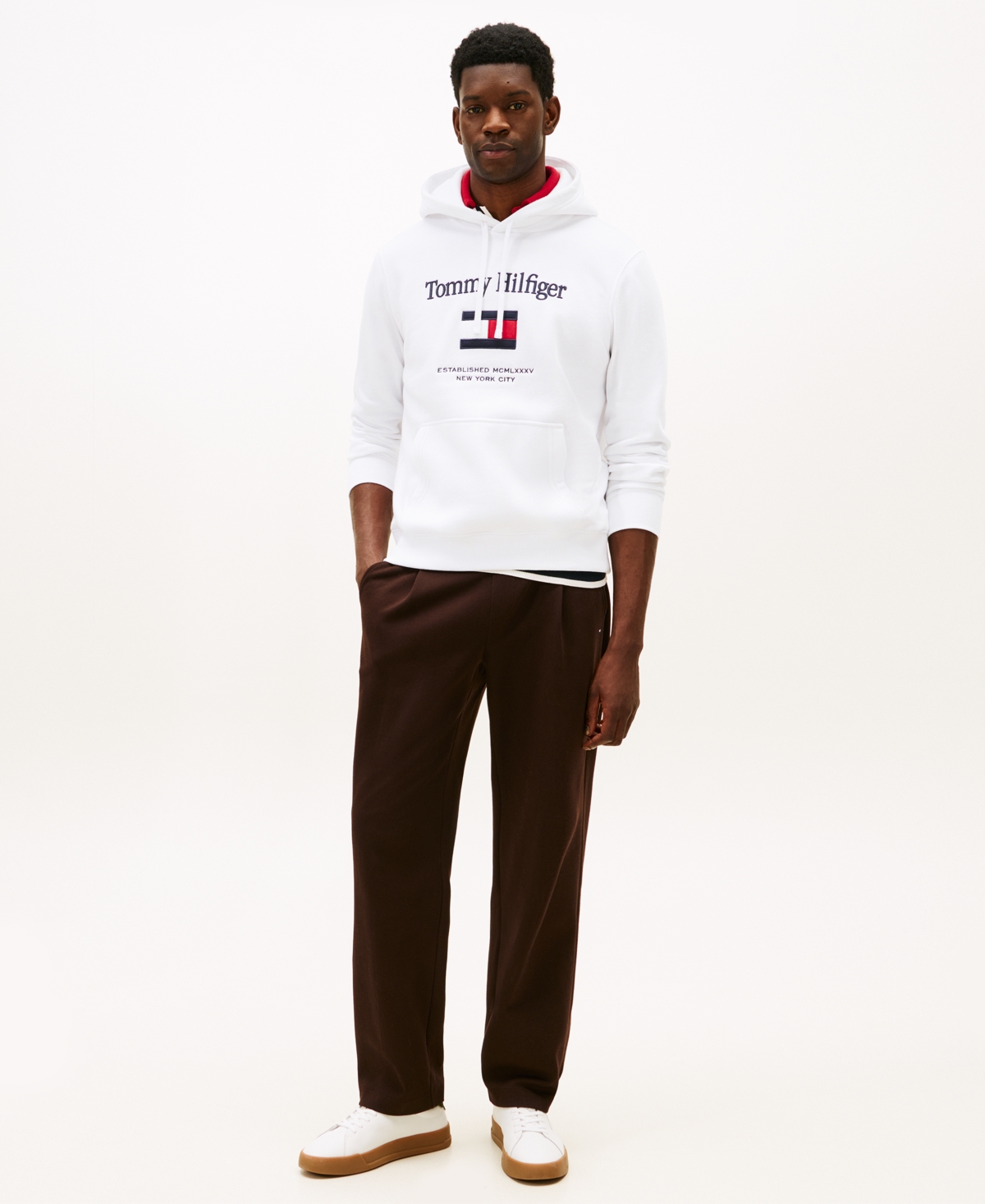 Tommy Hilfiger Men's Embroidered Flag Hoodie