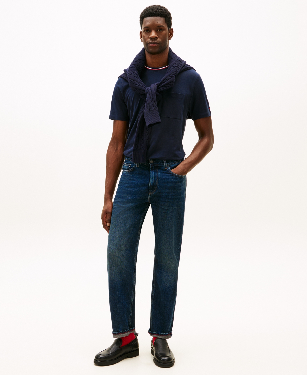 Tommy Hilfiger Men's Color-block Pocket Pique T-shirt In Blue