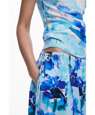 Women's Floral A-line midi skirt