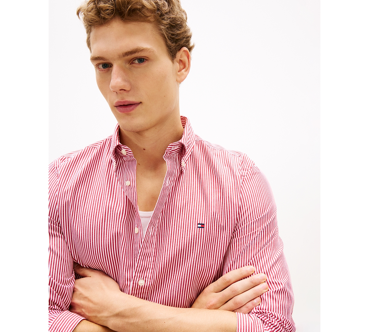 Tommy Hilfiger Men's Core Flex Pop Striped Long-Sleeve Shirt