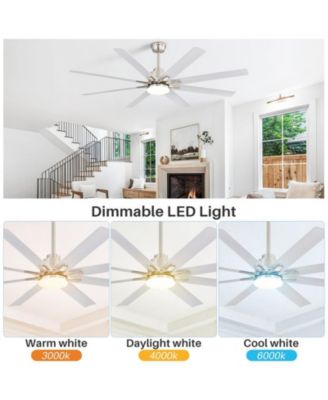 66 Inch 8 Blade Ceiling Fan with Intelligent Remote Control, App Timing Function