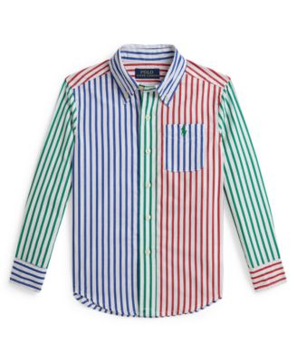 Polo Ralph Lauren - Boys 2-7 Striped Cotton Poplin Fun Collar Shirt