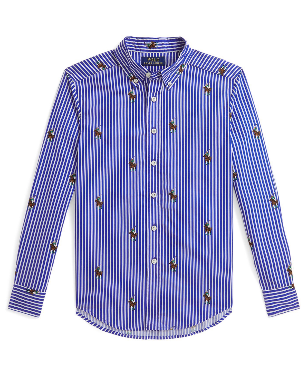 Polo Ralph Lauren Boys 8-20 Bear Striped Long-Sleeve Shirt