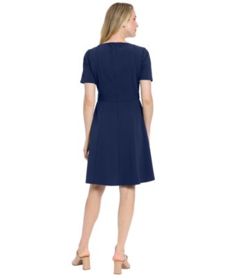 Women's Boat Neck Fit & Flare Dress