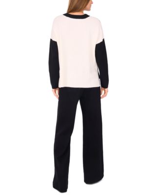 Women's Colorblocked Drop-Shoulder Sweater