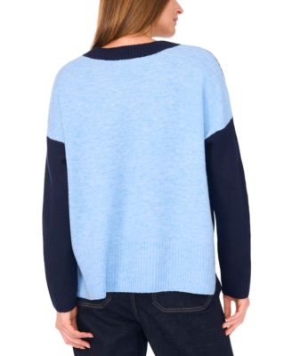 Women's Colorblocked Drop-Shoulder Sweater