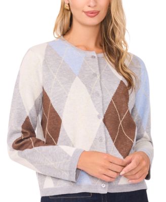 Women's Argyle Cardigan Sweater