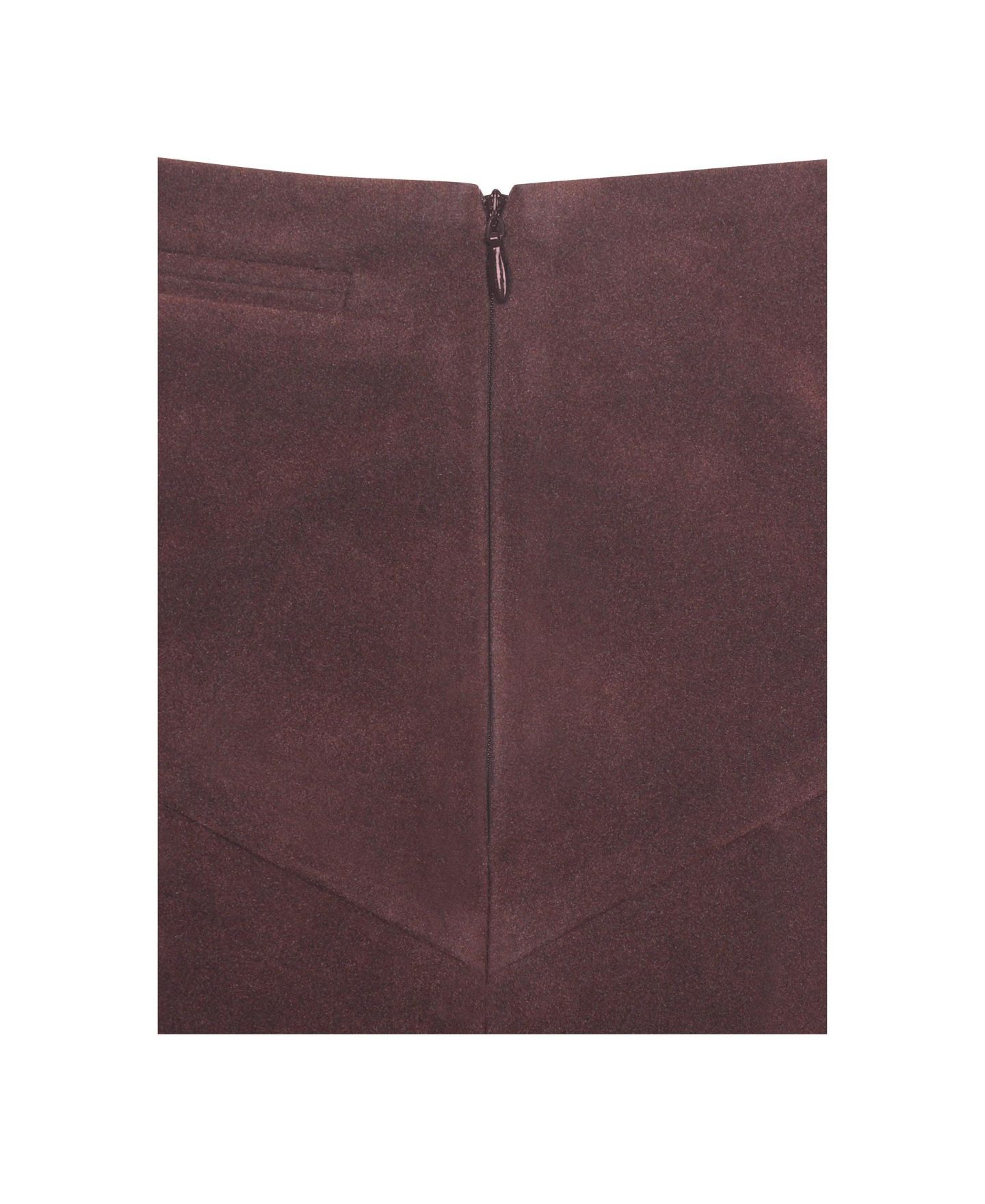 Женская юбка Miss Circle Faryn Mahogany Faux Suede Pleated A-Line Mini, цвет: Красное дерево — фото 10