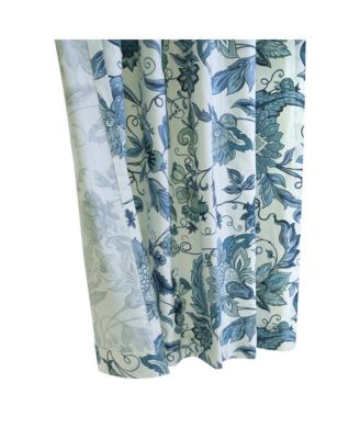 Jacobean Garden Jacobean Print Design Light Filtering Dual Header Curtain Panel 52" x 95" Blue