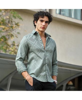 Men's Sage Green Shard-Tactile Shirt
