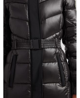 Women's Diamond Belted Extra Long Down Coat