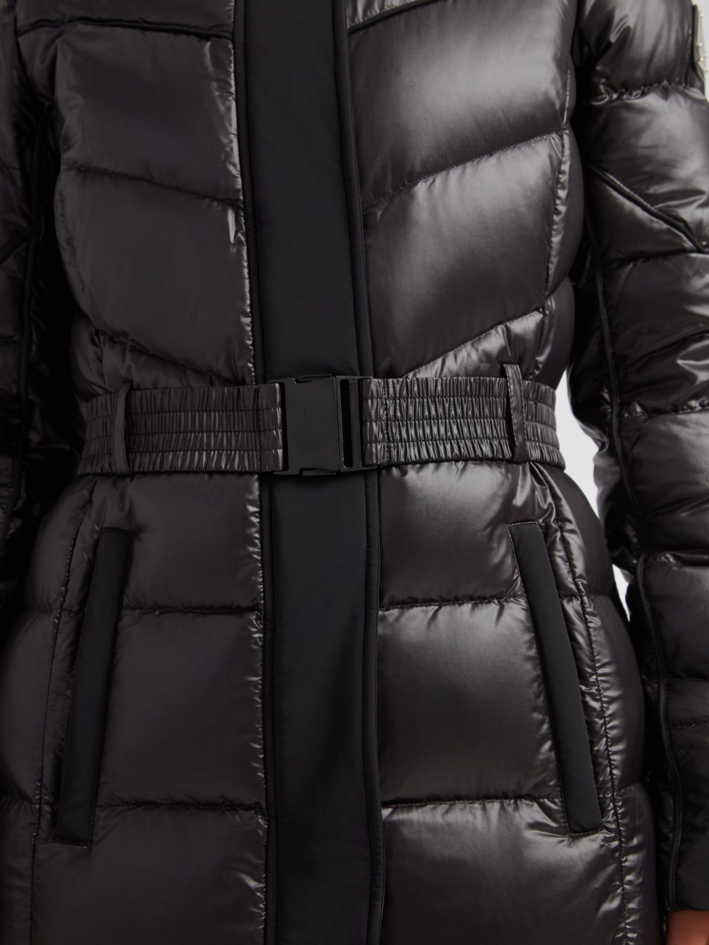 Женское пальто JACK1T Diamond Belted Extra Long Down Coat, цвет: Чёрный — фото 8