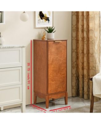 Modern Bathroom Floor Cabinet and Linen Cabinet with Adjustable Shelves Freestanding Storage Cabinet in Antique Brass