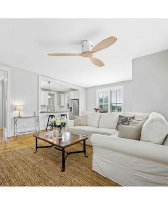 52-inch Modern 3-Blade Flush Mount with Remote Control and Timing Function Ceiling Fan