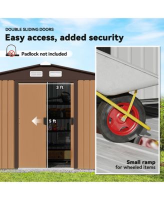 9&#39; x 6&#39; Steel Outdoor Utility Storage Tool Shed Kit Backyard