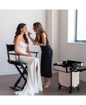 Cosmetology Case on Wheels Cosmetic Trolley Travel Art Deco Tyrian