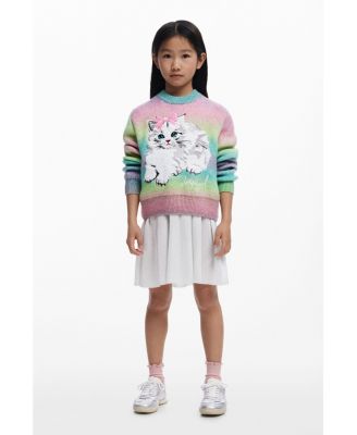 Girls's Rainbow cat sweater