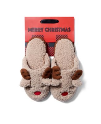 Cozyfoams Women's Holiday Novelty Scuff Slipper with Gift Bag