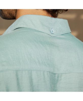 Men's Sage Green Breezy Wrinked Relaxed Shirt