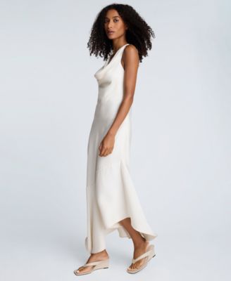 Women's Satin Cowl Neck Bias Dress