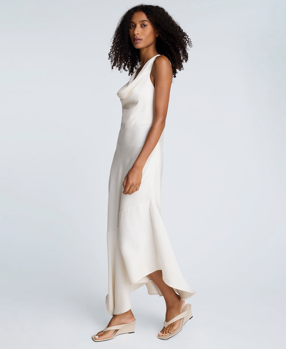 Kenneth Cole Women's Satin Cowl Neck Bias Dress