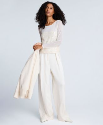 Women's Paillette Mesh Long-Sleeve Top