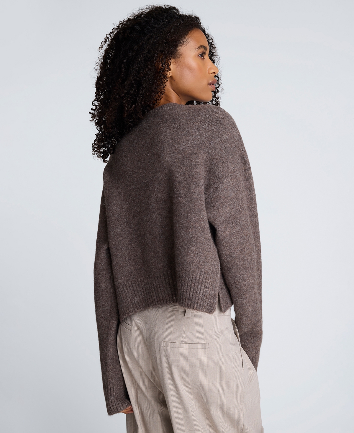 Kenneth Cole Women's Crewneck Button Up Cardigan