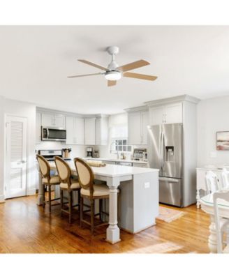 42-inch Modern Minimalist White 5-Blade Led Lights and Remote Control Ceiling Fans