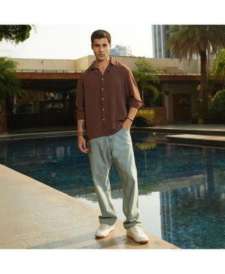Men's Chocolate Brown Breezy Wrinked Shirt