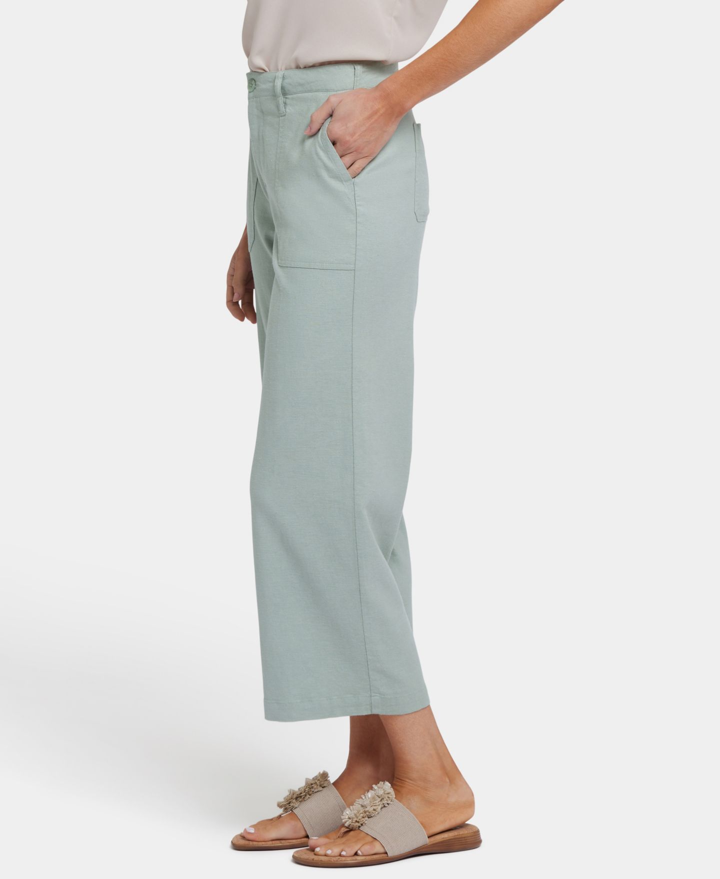 Женские брюки NYDJ Wide-Leg Cargo Capri, цвет: Пустынный розовый — фото 6